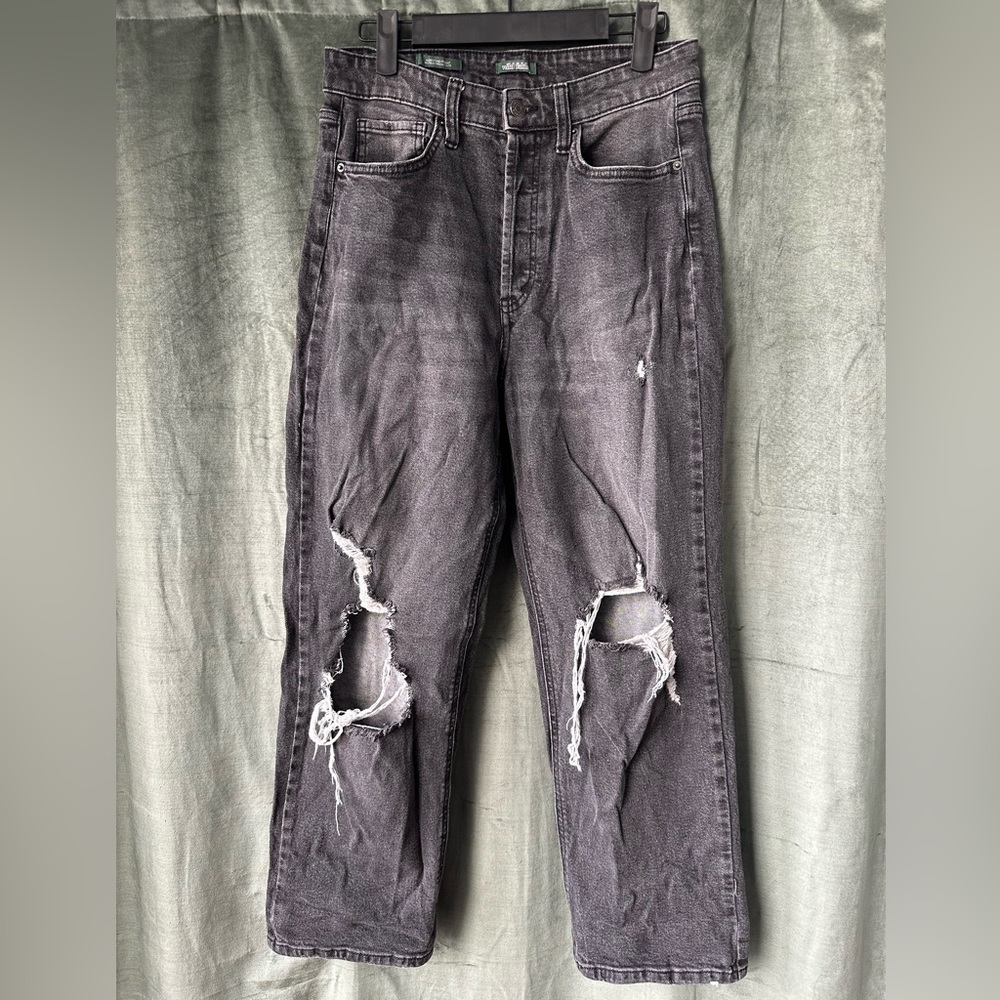 Highest rise distressed straight pants